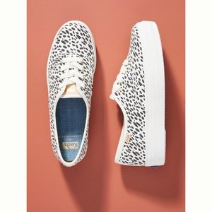 Keds x Anthropologie Black and White Spotted Platform Sneakers